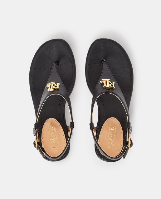 Sandalias de cuña de mujer en piel de color negro · Lauren Ralph Lauren ·  El Corte Inglés