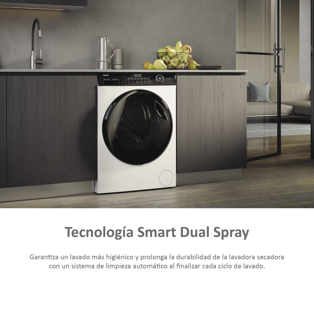 Lavadora secadora Haier 8 kg / 1.400 rpm I-Pro Series 5 - HWD80-B14959U1 Blanco-9