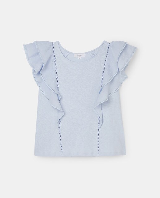 Camiseta de mujer con volantes y entredoses · Fórmula Joven · El Corte  Inglés