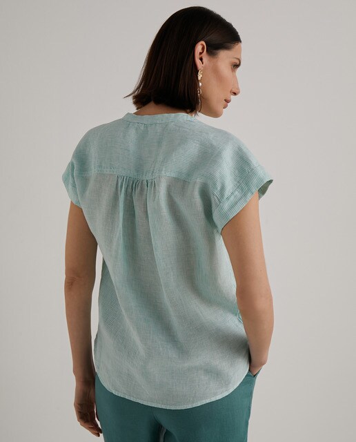 Blusa de mujer cuello mao liso 100%lino · Woman El Corte Inglés · El Corte  Inglés