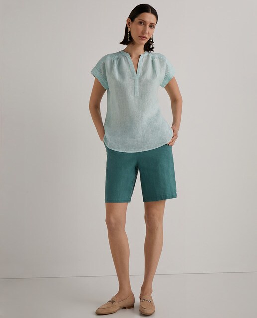 Blusa de mujer cuello mao liso 100%lino · Woman El Corte Inglés · El Corte  Inglés