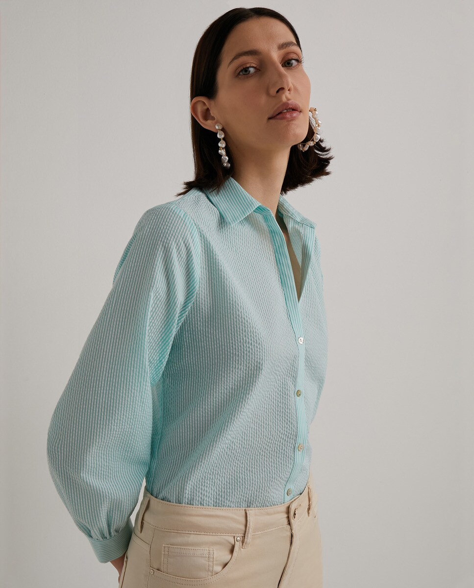 Blusa de manga larga de mujer cuello solapa · Woman El Corte Inglés · El  Corte Inglés