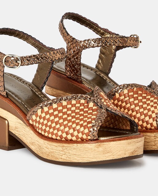 Sandalias de tacón de mujer en piel de color marrón · Pons Quintana · El  Corte Inglés