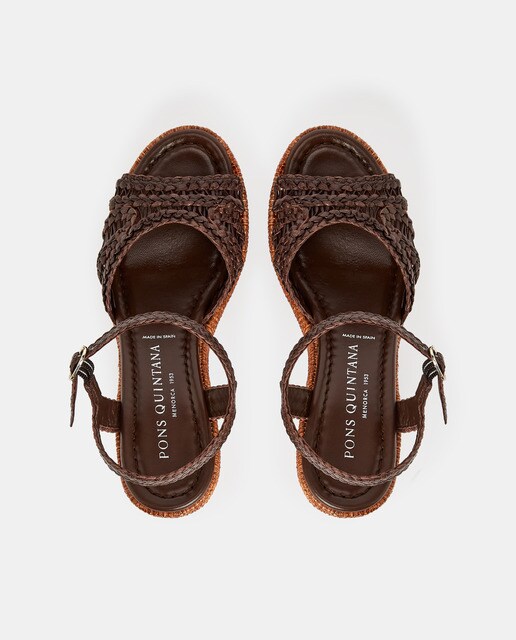 Sandalias de tacón en piel de color marrón oscuro · Pons Quintana · El Corte  Inglés