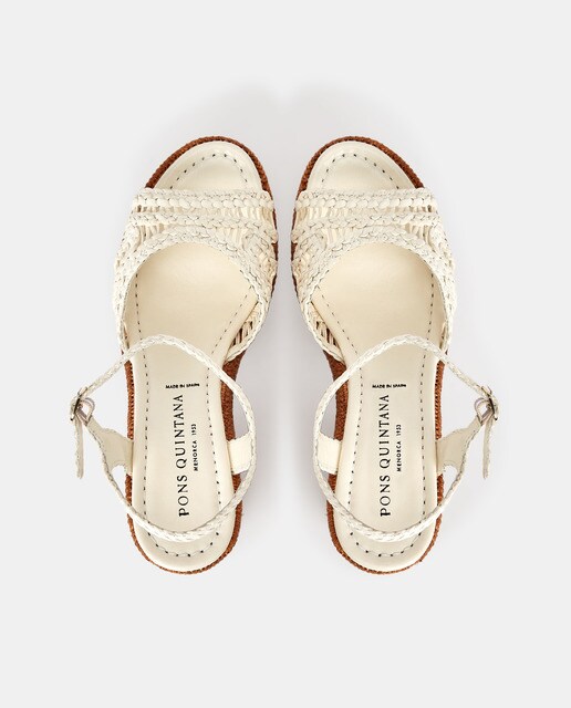 Sandalias de tacón en piel de color blanco · Pons Quintana · El Corte Inglés