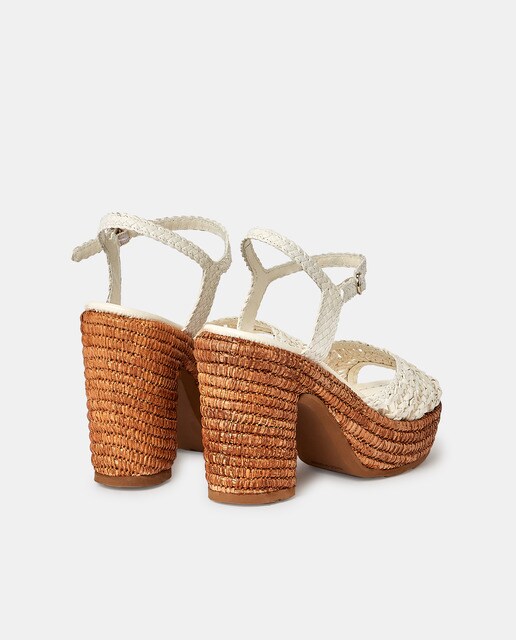 Sandalias de tacón en piel de color blanco · Pons Quintana · El Corte Inglés