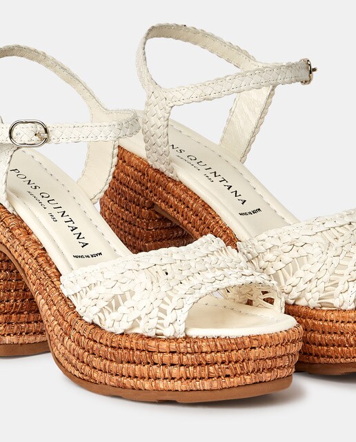 Sandalias de tacón en piel de color blanco · Pons Quintana · El Corte Inglés