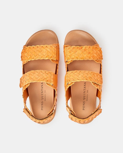 Sandalias planas de mujer en piel de color naranja · Pons Quintana · El  Corte Inglés