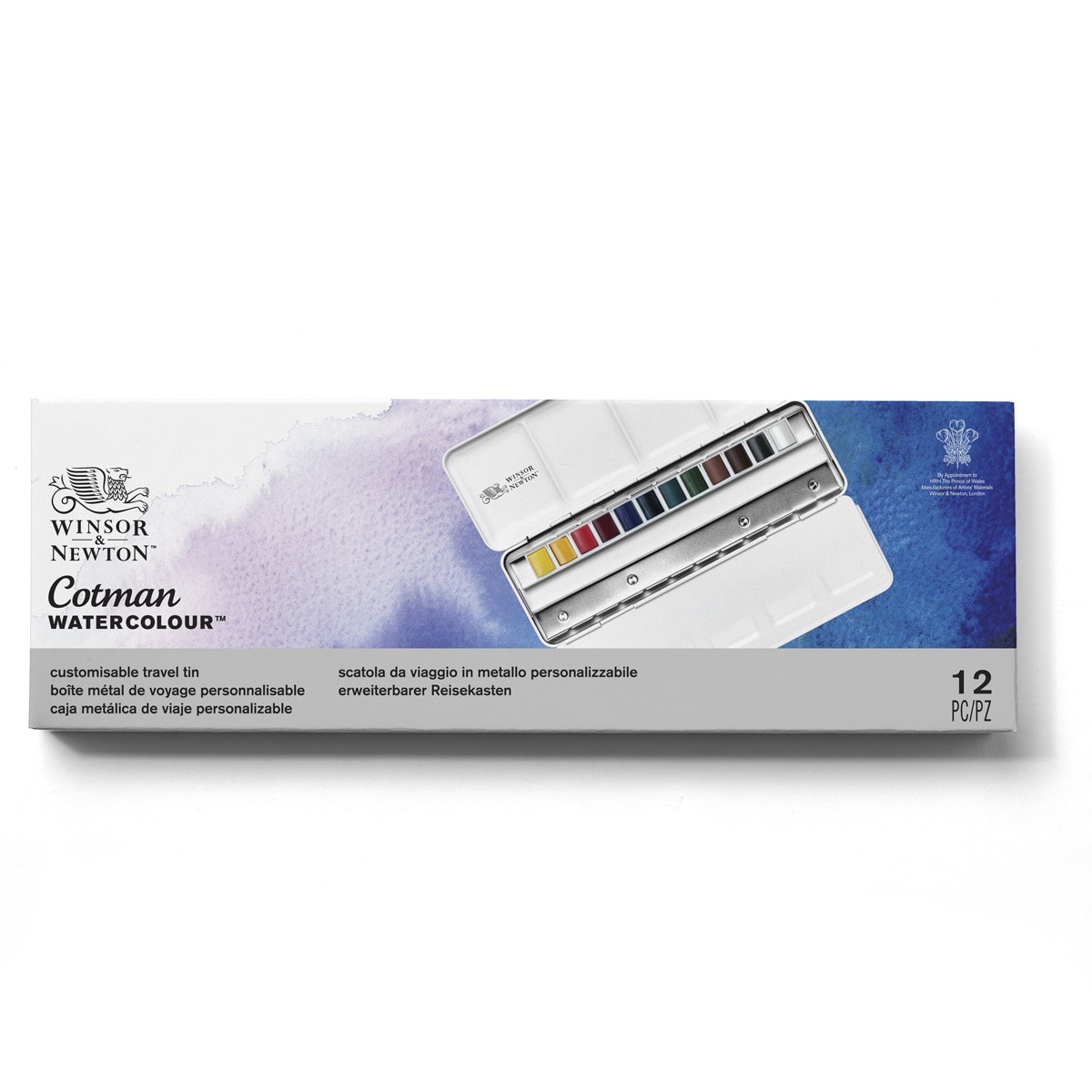 Set Acuarela Profesional Blue Box Caja Metálica 12 Medio Godets Winsor & Newton 2