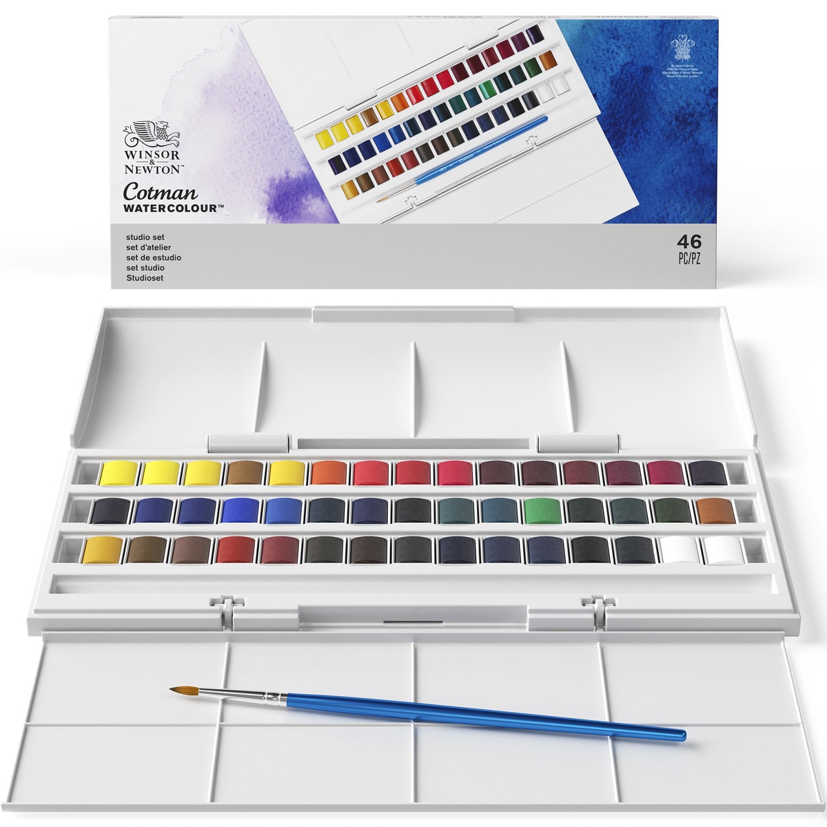 Imagen 0 de Set Acuarela Cotman Caja Plástico 45 Medio Godets Winsor & Newton