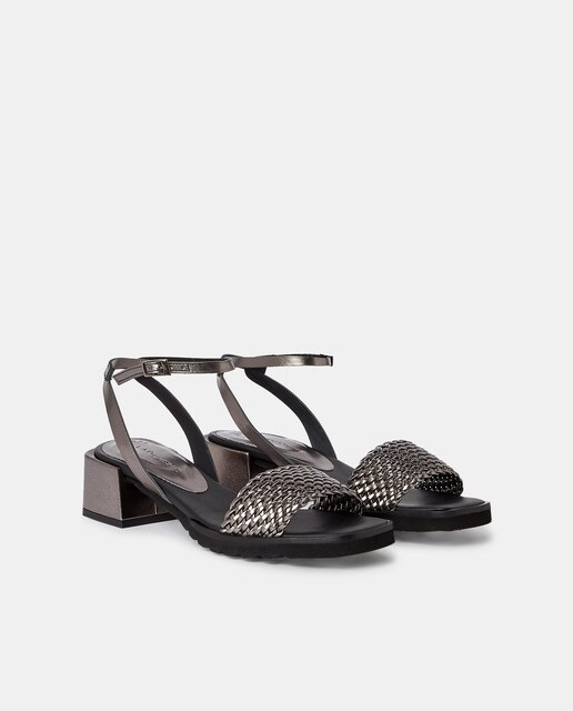 Sandalias de tacón en color plata con tira trenzada · LT Comfort · El Corte  Inglés