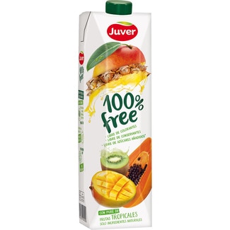bebida de zumo de frutas tropicales a partir de concentrado sin azúcares añadidos brik 1 l - Juver 100% Free