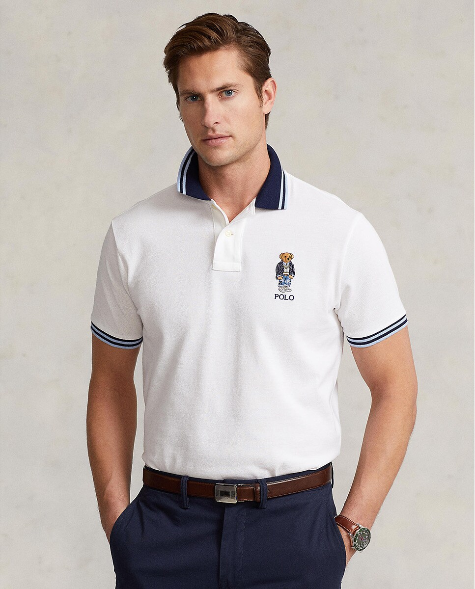 Polo Ralph Lauren  Polo Bear Custom Slim Fit Polo Shirt - White