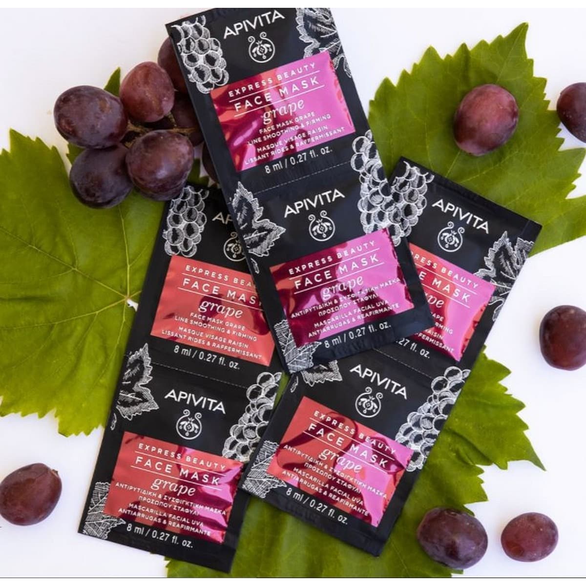 Máscara anti-rugas com uva Express Beauty 2 x 8 ml Apivita 2