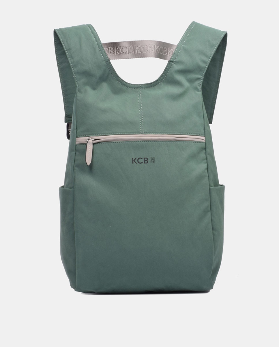Mochila grande en verde con apertura antirrobo · KCB · El Corte Inglés