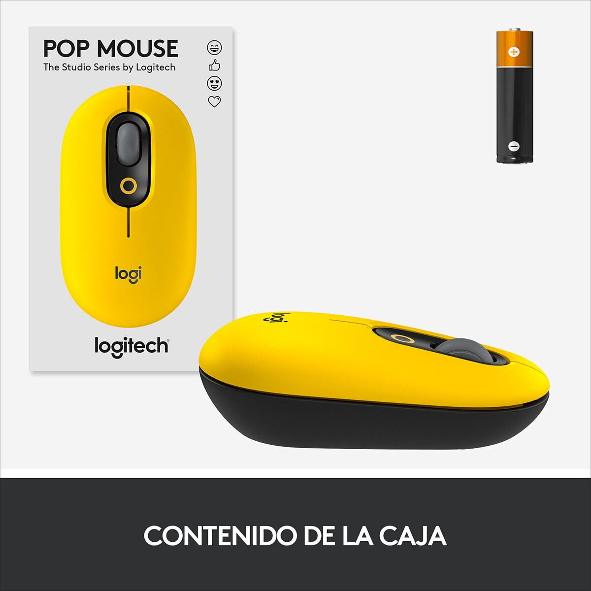 Rato Ótico sem Fios Logitech Pop Mouse Blast - Amarelo Amarelo-7