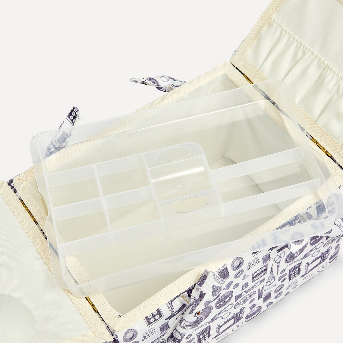 Costurero tapa doble Vintage El Corte Inglés Blanco-4