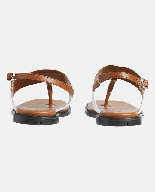 Sandalias planas de mujer en blanco con logo al tono · Calvin Klein · El Corte  Inglés