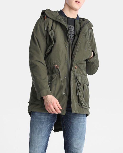 Imagen 0 de Parka de hombre Jack & Jones verde con capucha