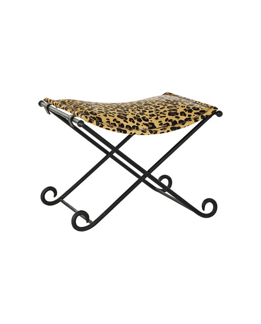 Imagen 0 de Reposapies metal y piel leopardo