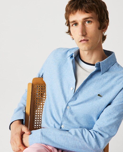 Camisa slim fit de hombre azul · Lacoste · El Corte Inglés
