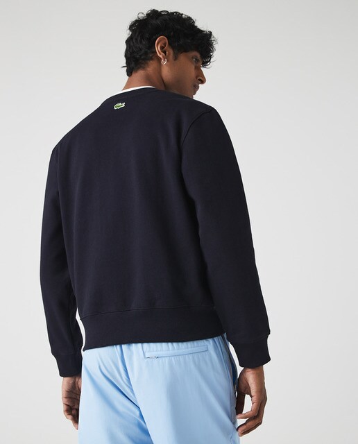 Sudadera unisex en felpa de algodón ecológico con logo tridimensional azul  marino · Lacoste · El Corte Inglés