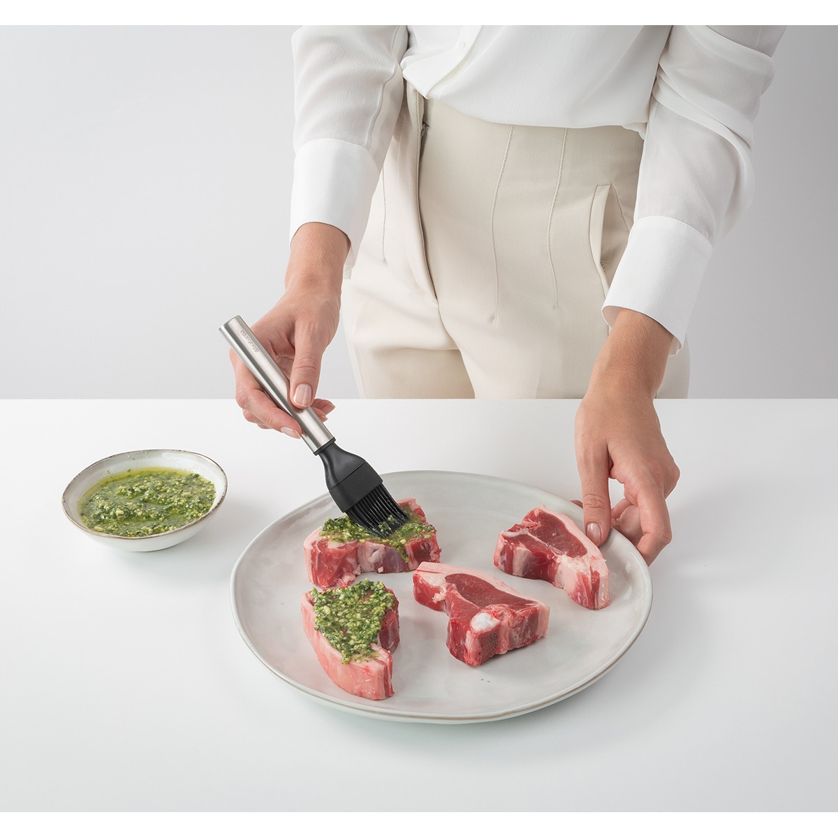 Pincel de confeitaria Profile Prata-5