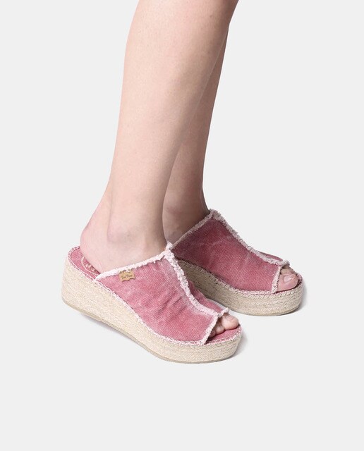 Alpargatas de cuña de mujer en color rosa con detalles deshilachados · Toni  Pons · El Corte Inglés