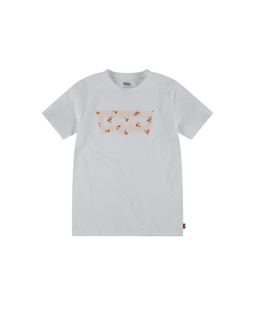 Imagen 0 de Camiseta de niña manga corta con dibujo frontal blanco