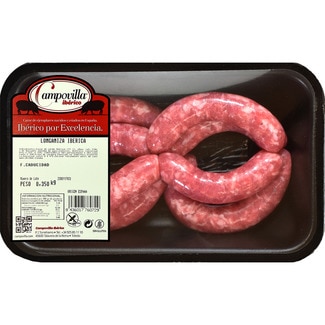 longaniza fresca atada de cerdo ibérico sin gluten bandeja 350 g - Campovilla