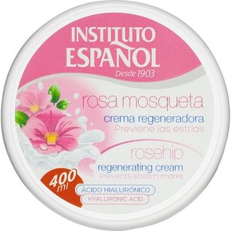 crema regeneradora Rosa Mosqueta previene estrías tarro 400 ml con ácido hialurónico - Instituto Español