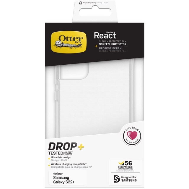 Imagem 0 de Capa e Pelicula de Proteção OtterBox React + CP Film S22 Plus - Transparente