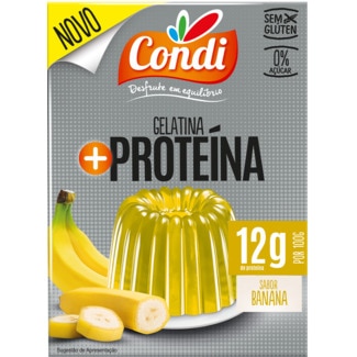 Gelatina + Proteína sabor Banana Zero Açúcar sem Glúten embalagem 80 g - Condi