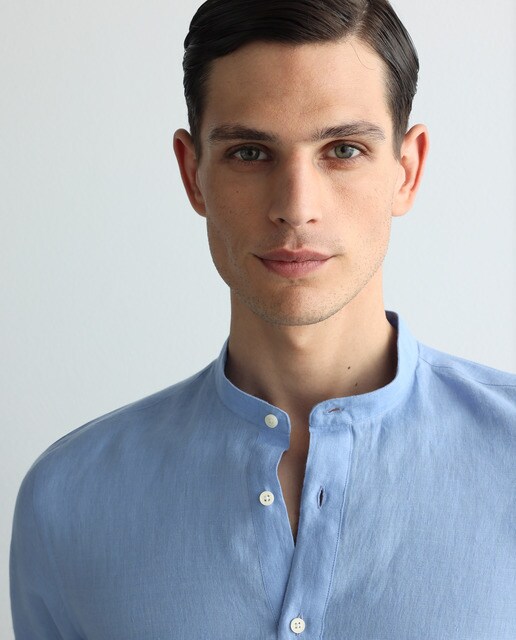 Camisa polera de lino de hombre regular lisa · Emidio Tucci · El Corte  Inglés