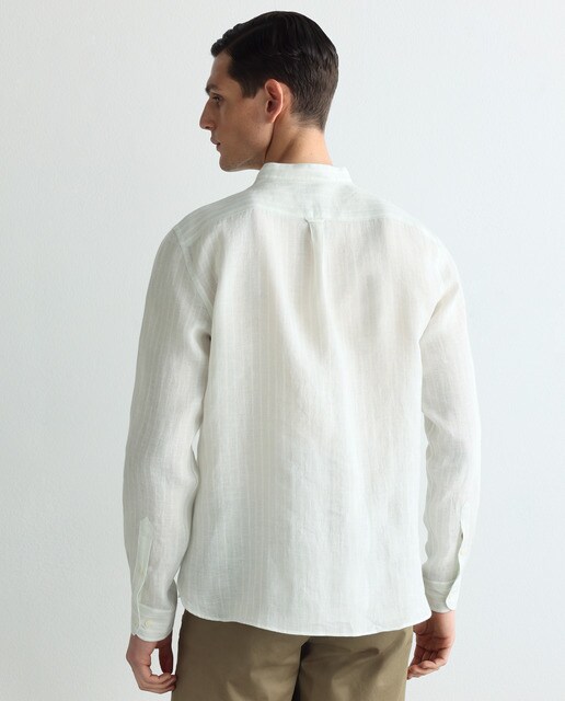 Camisa polera de lino verde de hombre regular de rayas · Emidio Tucci · El  Corte Inglés