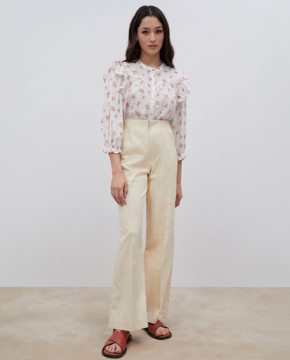 Pantalón amplio de mujer con lino · Fórmula Joven · El Corte Inglés