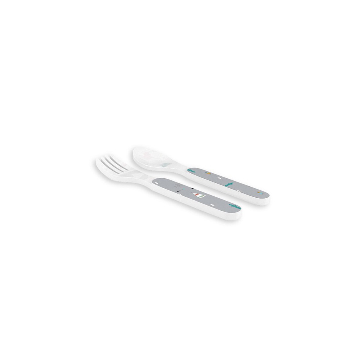 Vajilla 5 piezas Interbaby Indio gris Gris-4
