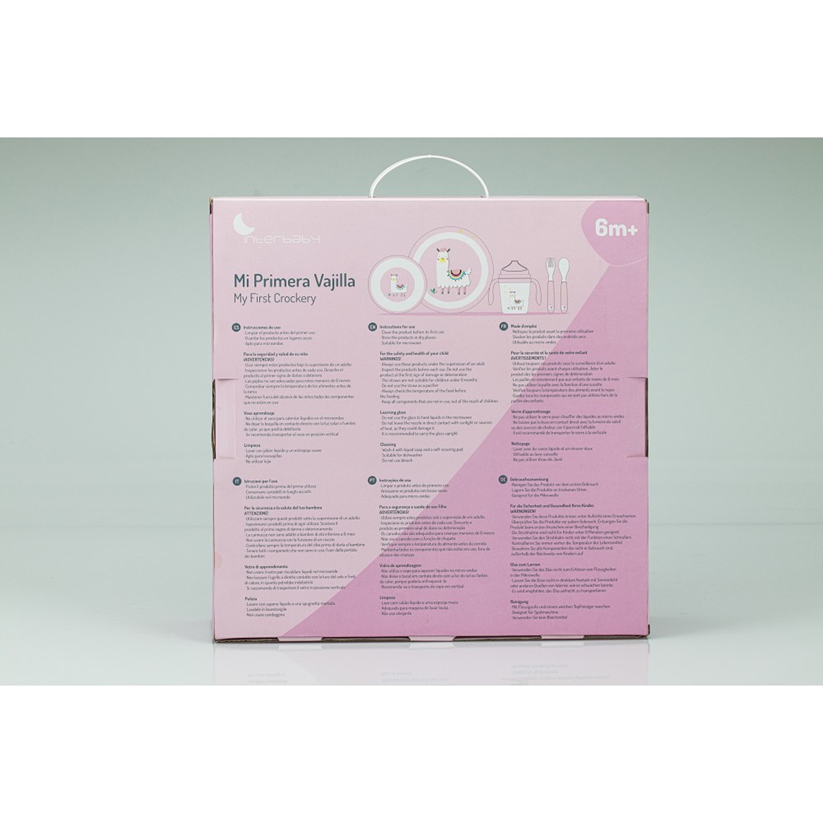 Vajilla 5 piezas Interbaby llama rosa Rosa-6