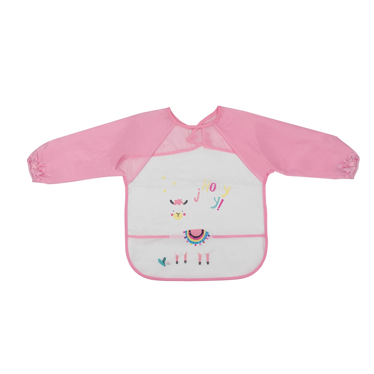 Babero estampado Interbaby con mangas rosa Rosa-1