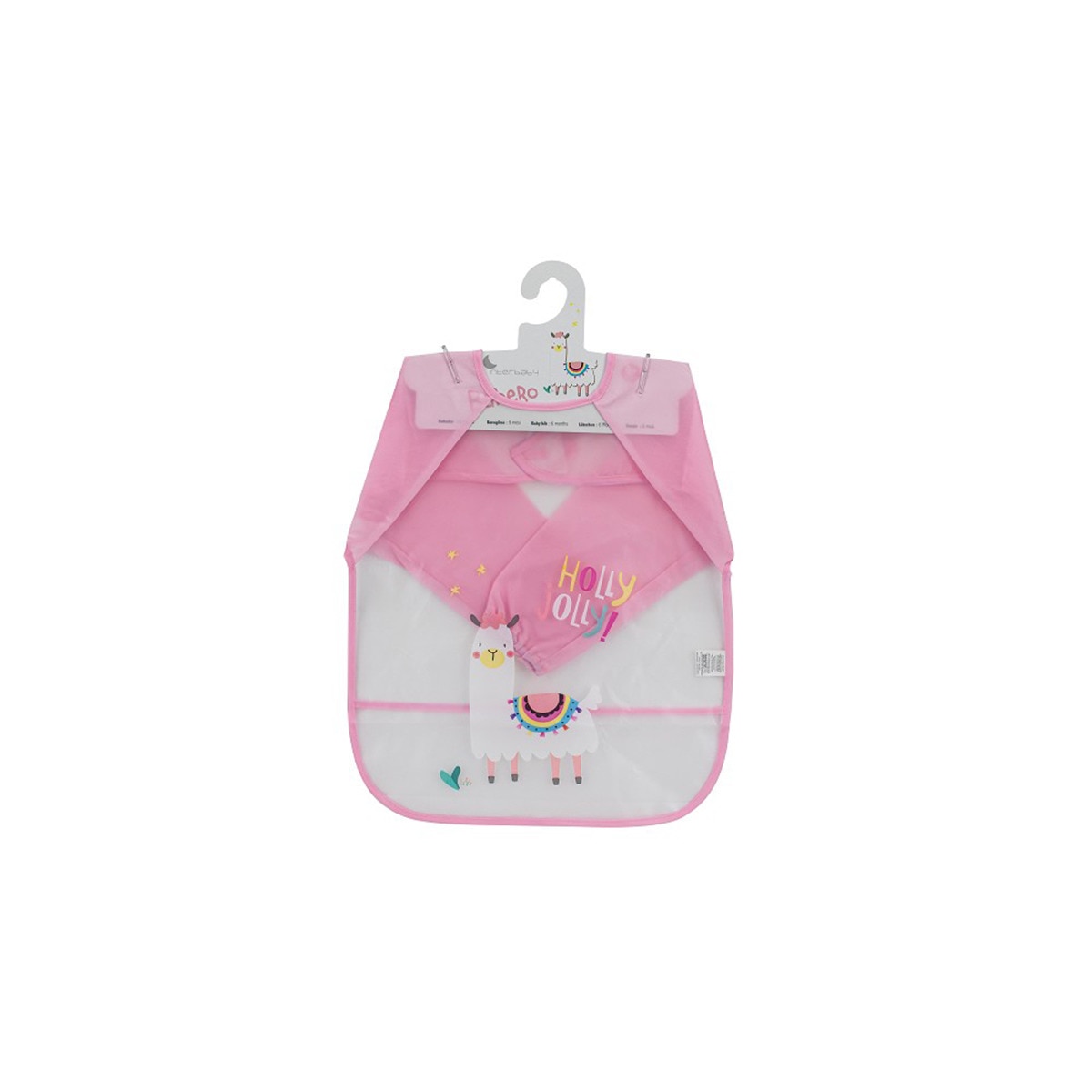Babero estampado Interbaby con mangas rosa Rosa-3