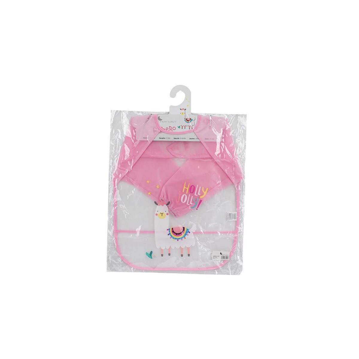 Babero estampado Interbaby con mangas rosa Rosa-2