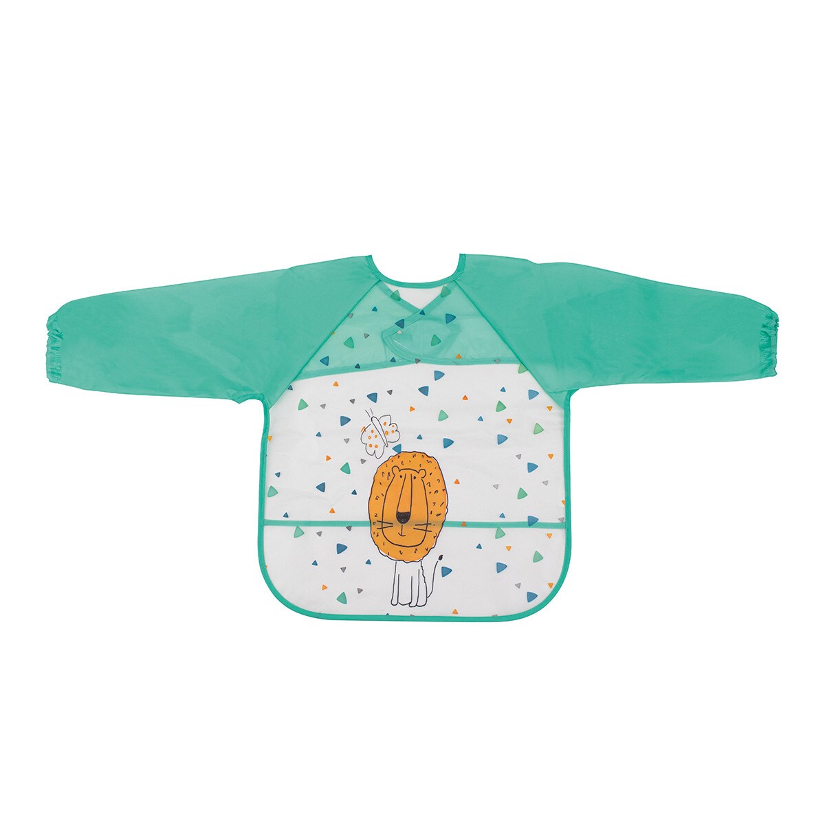 Babero estampado Interbaby con mangas verde Verde-1