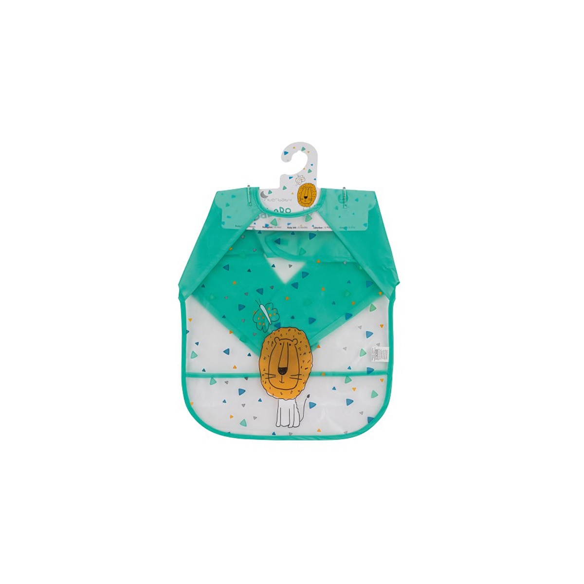 Babero estampado Interbaby con mangas verde Verde-4