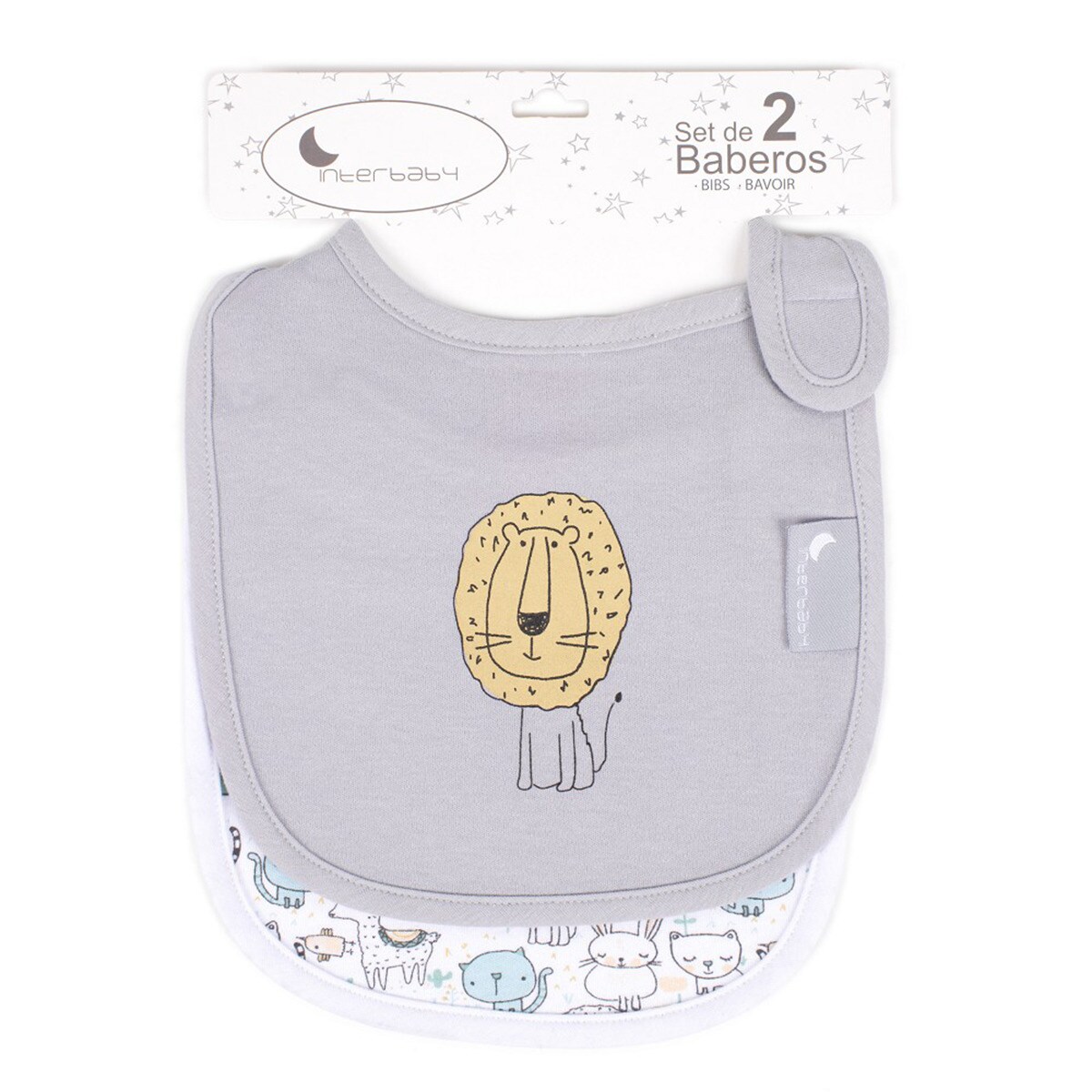 Pack 2 baberos de punto Interbaby blanco Blanco-2