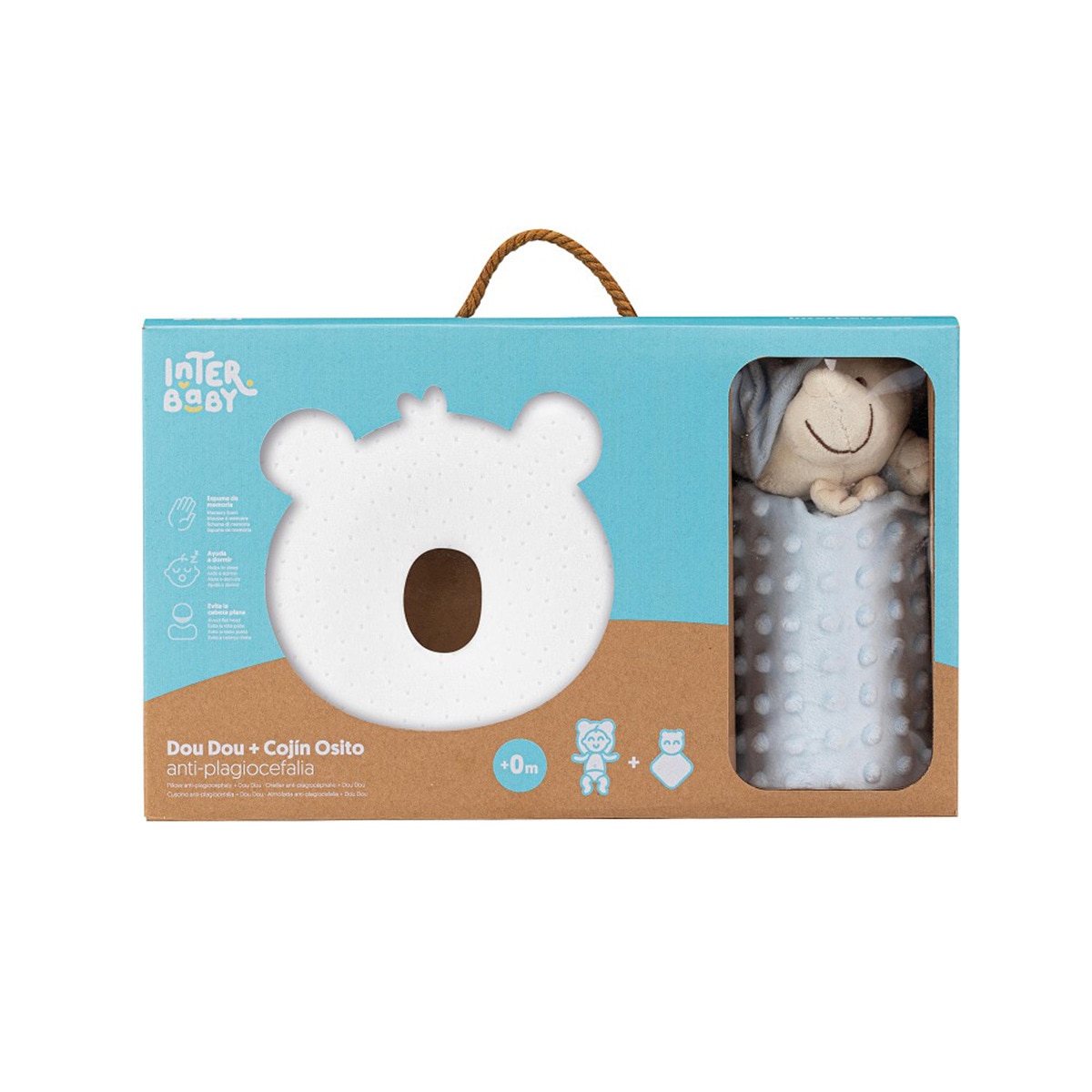 Cojín antiplagiocefalia Interbaby con dodou azul Azul-3