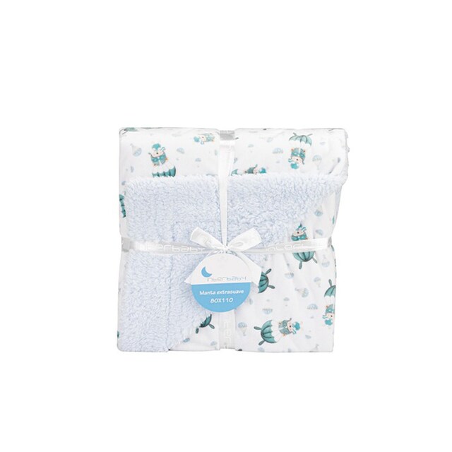 Imagen 0 de Manta Interbaby con borreguillo paracaidista azul