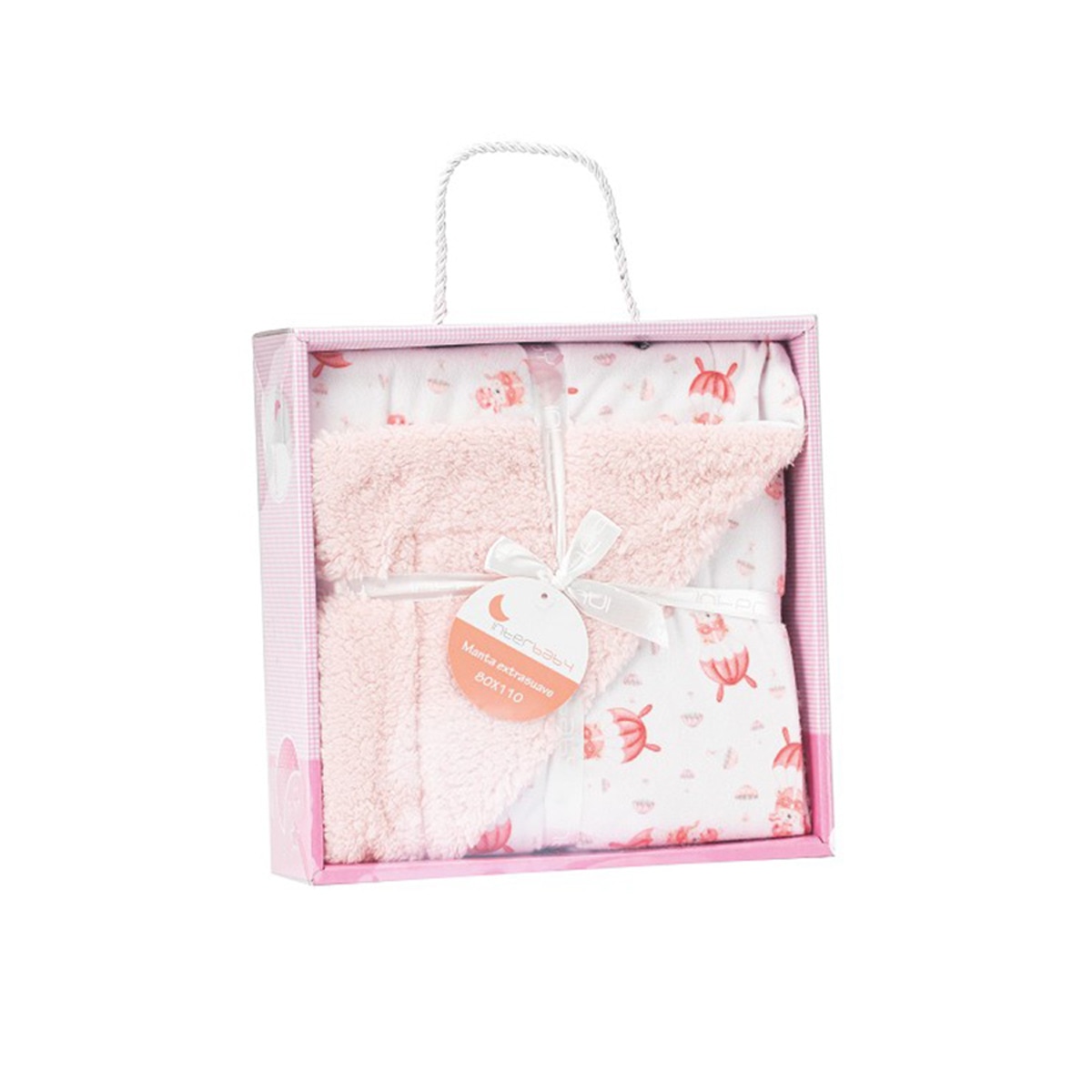 Imagen 0 de Manta Interbaby con borreguillo paracaidista rosa