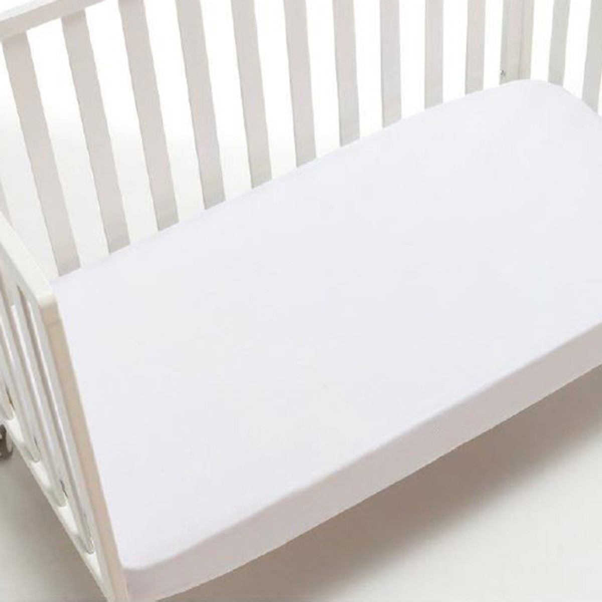 Sábana bajera Interbaby transpirable antiácaros para coche de paseo blanca Blanco-1