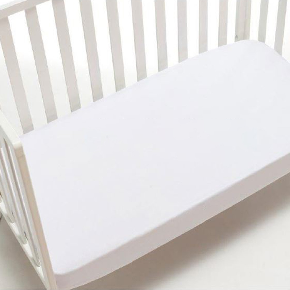 Sábana bajera Interbaby transpirable antiácaros para cuna blanca Blanco-1