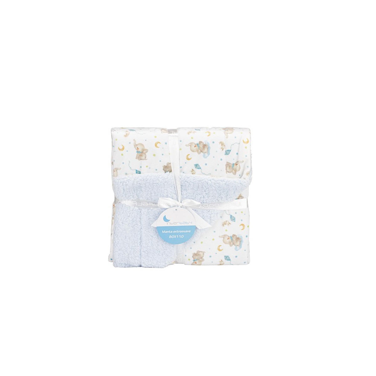 Imagen 0 de Manta Interbaby burbuja con borreguillo elefante azul